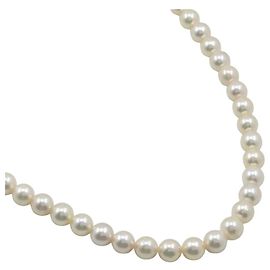 Autre Marque Collar de perlas de oro blanco Au585 Plata