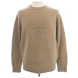 Prada Wool Cashmere Crewneck Sweater Brown