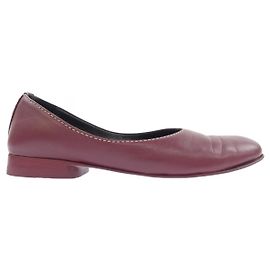 Hermès Hermes Liz H Nappa Flache Schuhe Rot