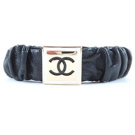 Chanel Shush Coco Mark Lambskin Hair Tie Black