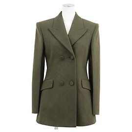 Givenchy Wool Flannel Tailored Jacket Green Olive green