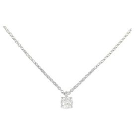 Tiffany & Co Tiffany Solitär-Halskette aus Platin Silber