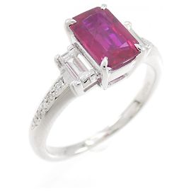 Autre Marque Anel de Rubis e Diamantes PT900 Roxo