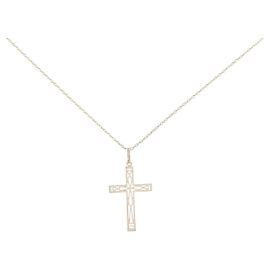 Autre Marque Collar de Cruz Au750 Dorado