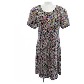 Vestido de seda Fendi Negro Blanco