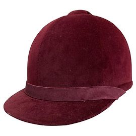 Hermès Capacete de equitação em veludo Hermes Marrom Bordeaux