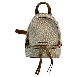 Mochila de Pele com Zíper Michael Kors Rhea Branco