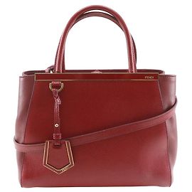 Fendi Petit 2Jours Leather Handbag Red