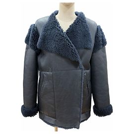 Autre Marque Giacca in pelle di pecora CYCLAS Blu Blu navy