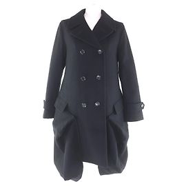 COMME des GARCONS Deformed Design Wollmantel Schwarz