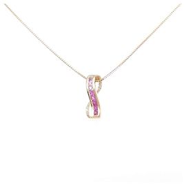 Autre Marque Au750 Farbstein-Halskette Pink