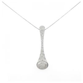 Autre Marque Colar de Ouro Branco Au750 e Diamantes Prata