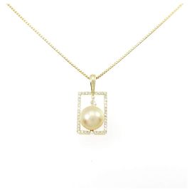 Autre Marque Colar de Pérolas South Sea Brancas e Diamantes Au750 Dourado