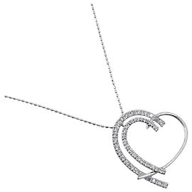 Autre Marque Collar de oro blanco K14 con diamantes Plata