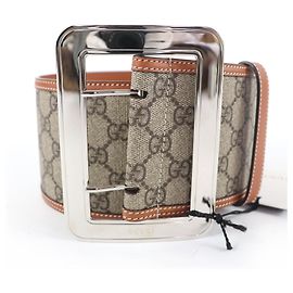 Cinturón ancho Gucci GG Supreme Castaño