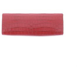 Autre Marque Borsa Baguette in pelle embossed coccodrillo rosso Rosso
