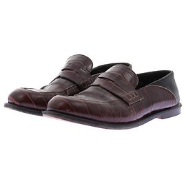 Loewe Mocasines de piel marrón con relieve efecto coco Castaño