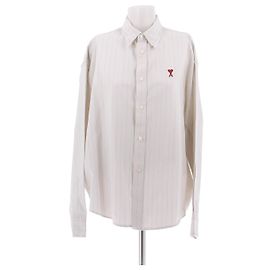 Camisa Ami de rayas blanca de algodón Blanco