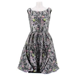 Vestido em lamé prateado Dior Prata