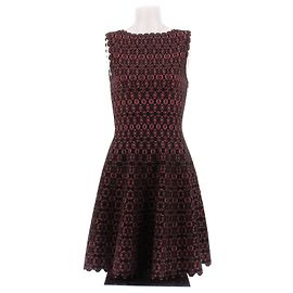 Abito Alaïa rosa e nero in viscosa Nero