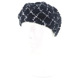 Boina de tweed Chanel Negro Blanco