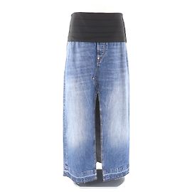 Stella Mc Cartney Falda de denim de algodón Stella McCartney Negro Azul