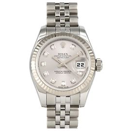 Rolex Datejust Aço Inoxidável Ouro Branco Automático Prata