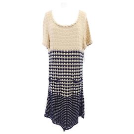 Robe Chanel Bleu Beige Bleu Marine