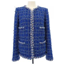 Chanel Collarless Jacket Blue