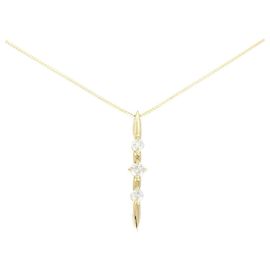 Autre Marque Au750 Diamond 2way Necklace Golden