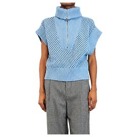 Autre Marque Top de malha mesh azul Mila com meio zíper - size S Outro