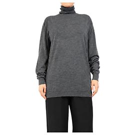 Autre Marque Pull en maille de laine à col roulé gris - size L Gris