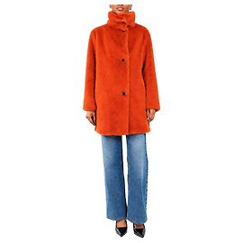 Paul Smith Rust orange faux fur coat - size XS Orange