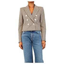 Veronica Beard Brauner Karo-Blazer - Größe UK 8 Braun