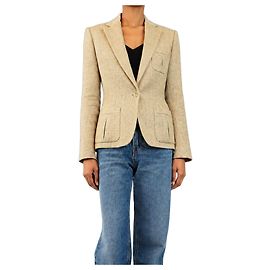 Ralph Lauren Vintage neutral linen blazer - size UK 8 Other