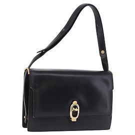 Céline CELINE Shoulder Bag Leather Black Gold Other