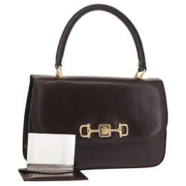 Céline CELINE Bolsa de mão em couro castanho dourado Outro