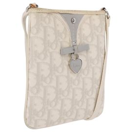 Christian Dior Trotter Canvas Romantic Shoulder Bag PVC White Silver Altro