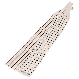 LOUIS VUITTON Cachecol Rayon Branco Preto MP0604 LV Outro