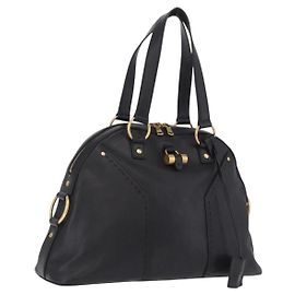 Autre Marque Saint Laurent Muse Sac à Main Cuir Noir Doré 156464 Autre