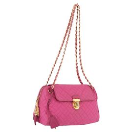 PRADA Chain Shoulder Bag Nylon Pink Gold Other