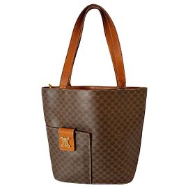 Céline Celine Triomphe Tote Bag Braun Beschichteter Canvas Braun Monogramm