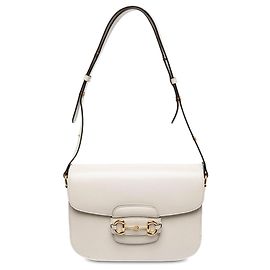 Bolsa de Ombro Gucci Horsebit 1955 Medium em couro de bezerro branco Branco Fora de branco
