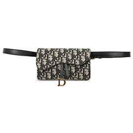 Dior Blue Oblique Canvas Saddle Gürteltasche Blau Marineblau