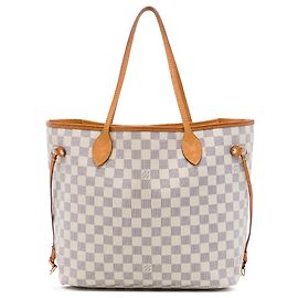 Louis Vuitton White Damier Azur Neverfull MM Blanc