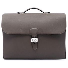 Hermès Brown Togo Sac A Depeches 38 Marron Taupe