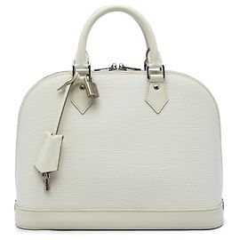 Louis Vuitton White Epi Alma PM Blanco