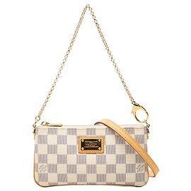 Louis Vuitton White Damier Azur Pochette Milla MM Blanc