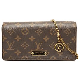 Louis Vuitton Brown Monogram Lily Wallet On Chain Marron