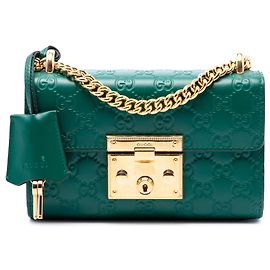 Gucci Green Small Guccissima Padlock Crossbody Vert
